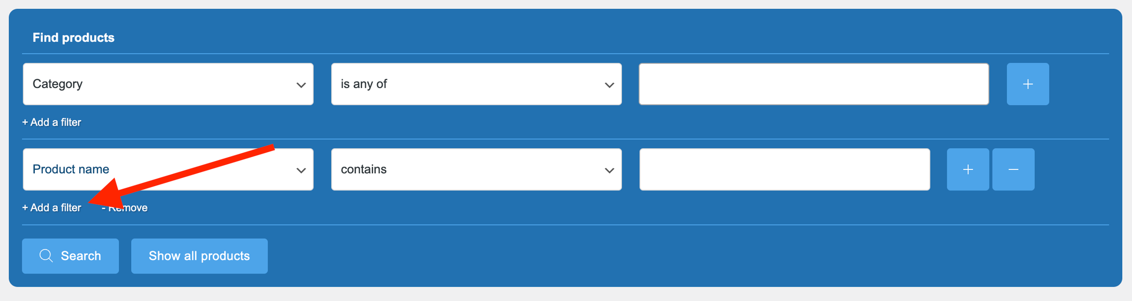 Adding a Filter in the Bulk Editor