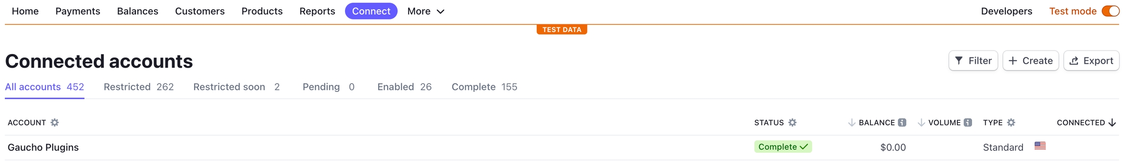 Stripe Connected Accounts in Test Mode