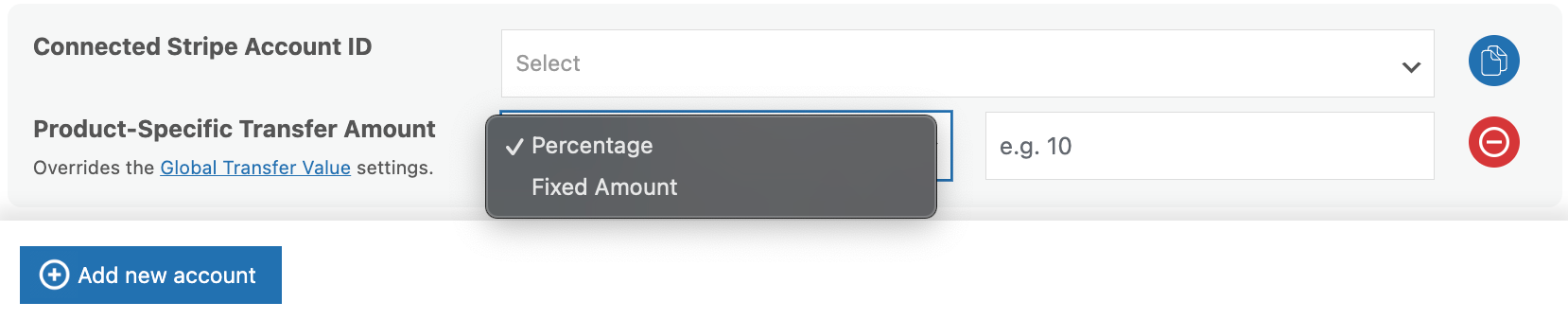 Product-Specific Split Transfer Settings