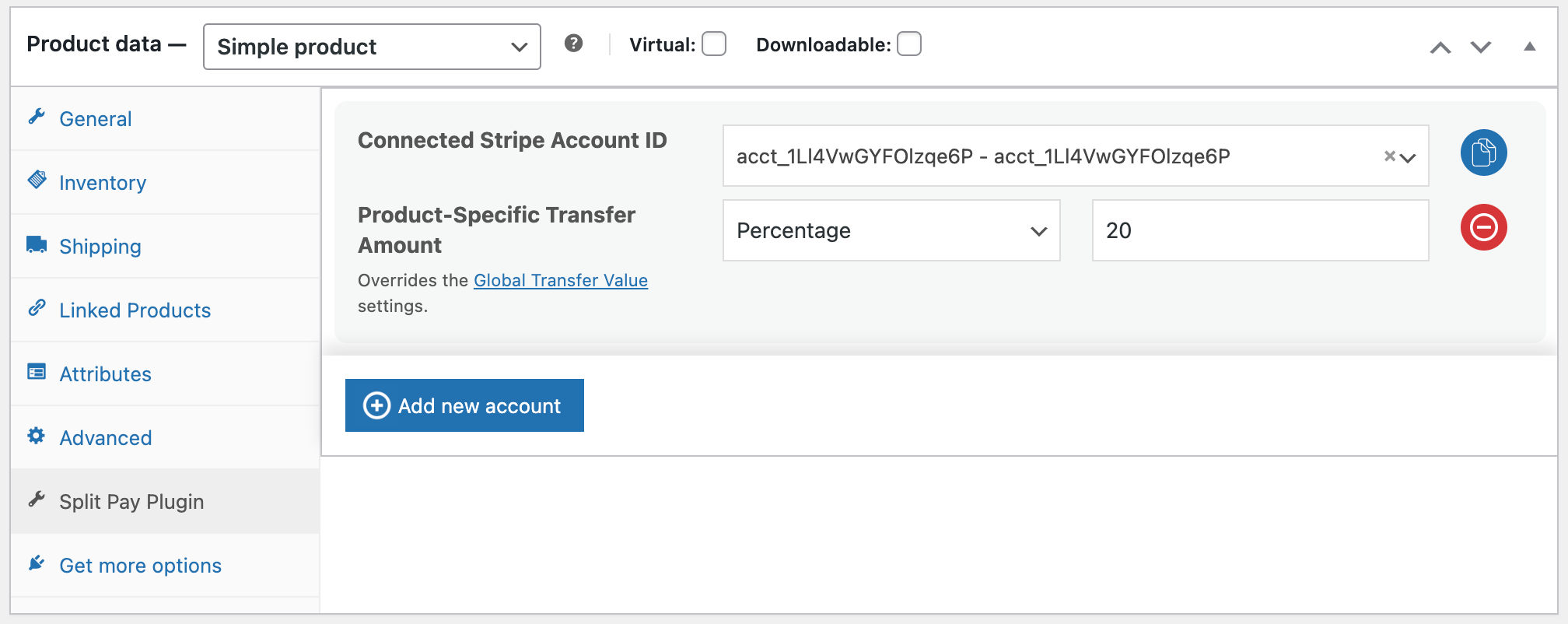 Split Pay Plugin Product Settings