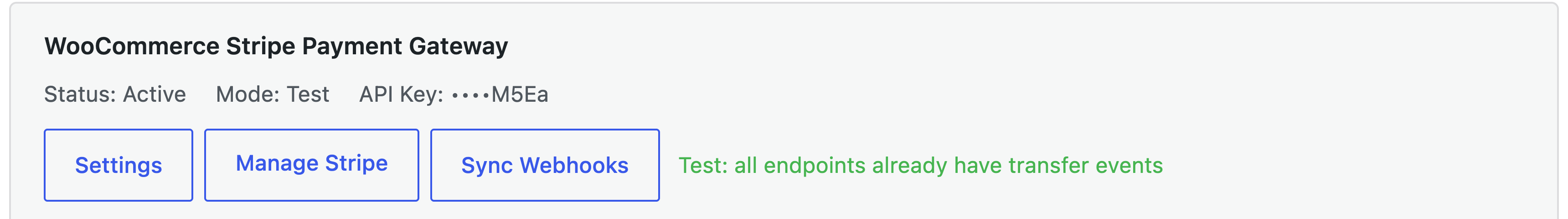 Sync Webhooks button with green success message
